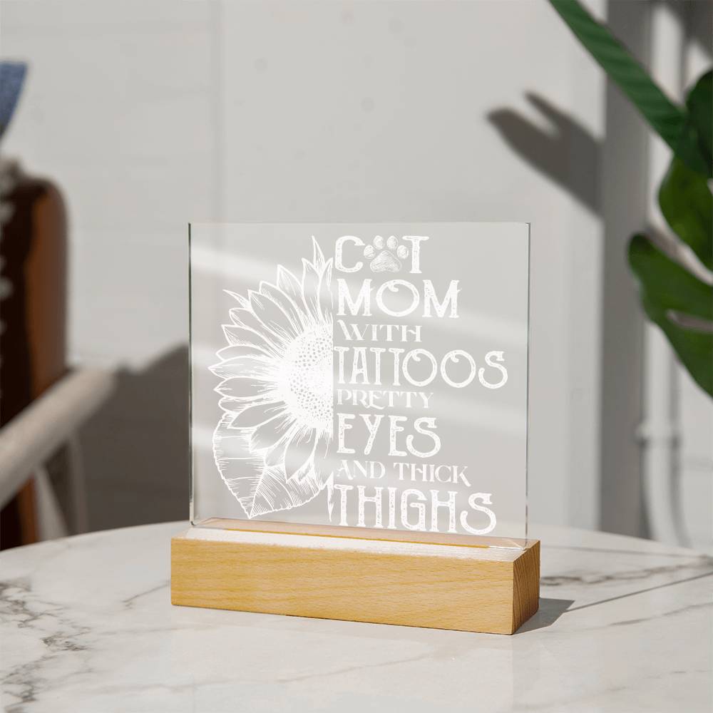 Cat Mom Tattoo - Acrylic Plaque