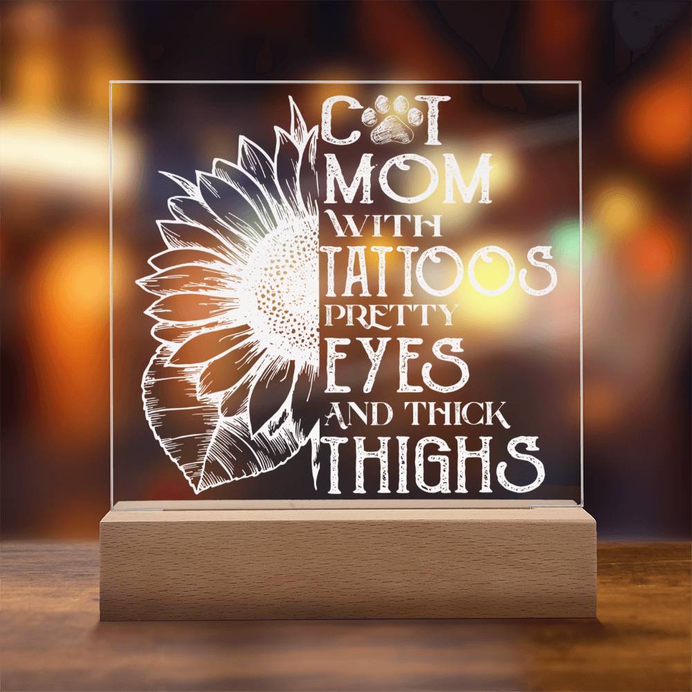 Cat Mom Tattoo - Acrylic Plaque