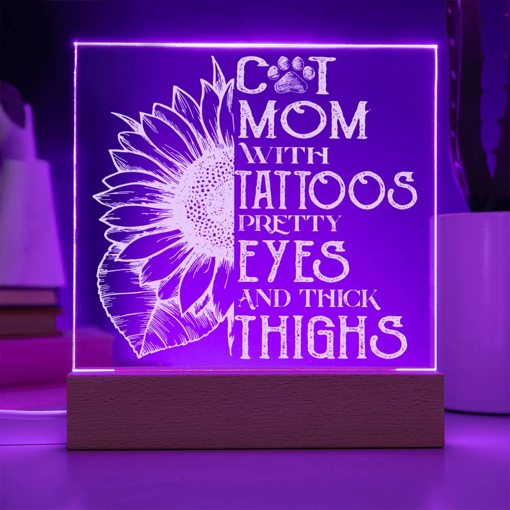 Cat Mom Tattoo - Acrylic Plaque