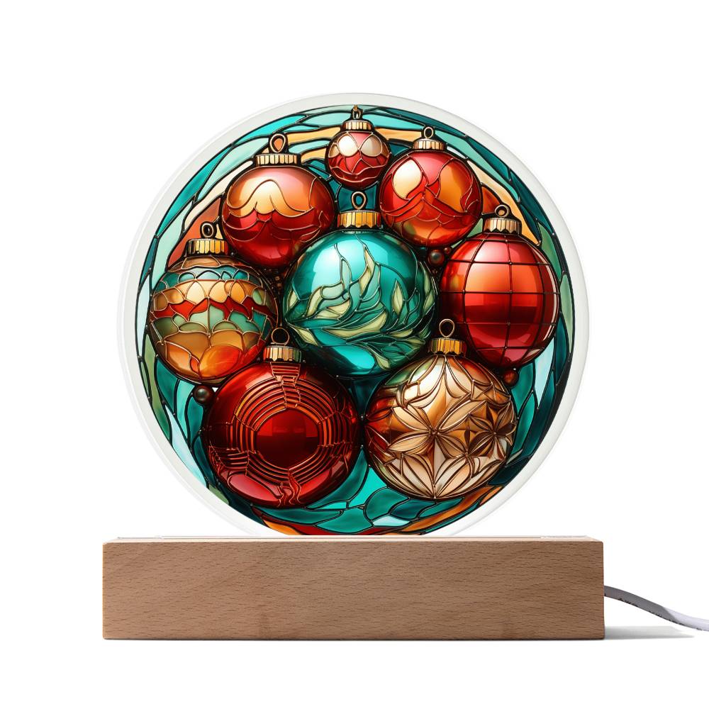 Christmas Balls - Acrylic Circle Plaque