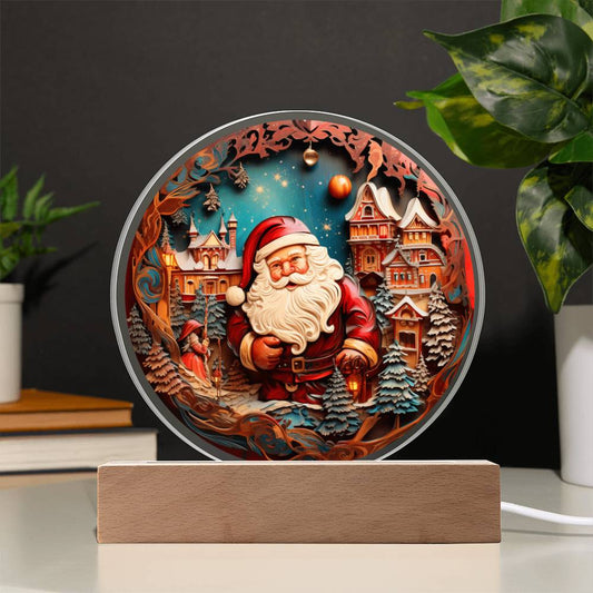 Santa in Town - Acrylic Plaque