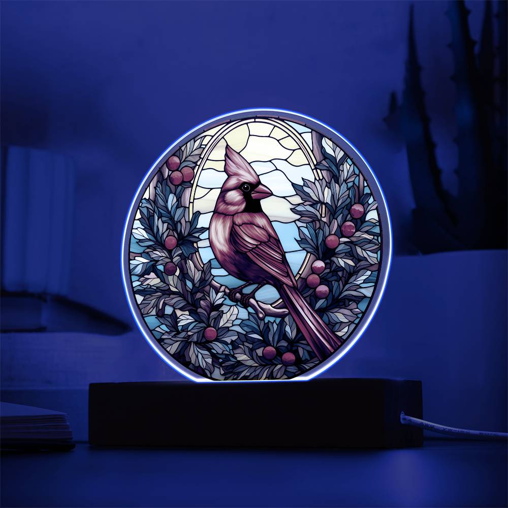 Christmas Cardinal - Acrylic Circle Plaque