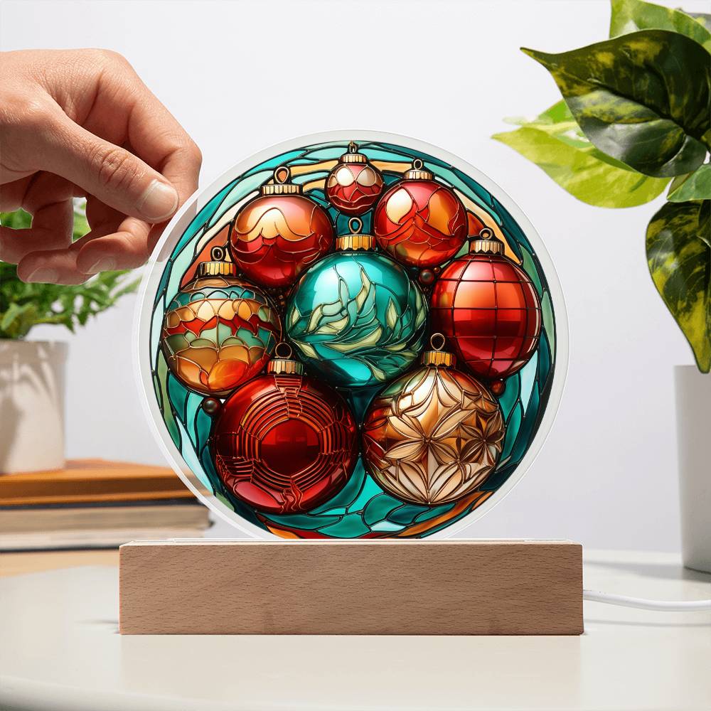 Christmas Balls - Acrylic Circle Plaque
