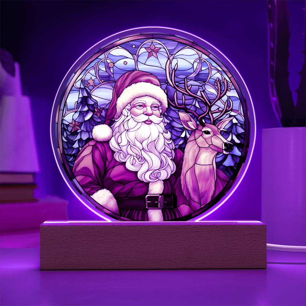 Santa and Reindeer - Acrylic Plaque