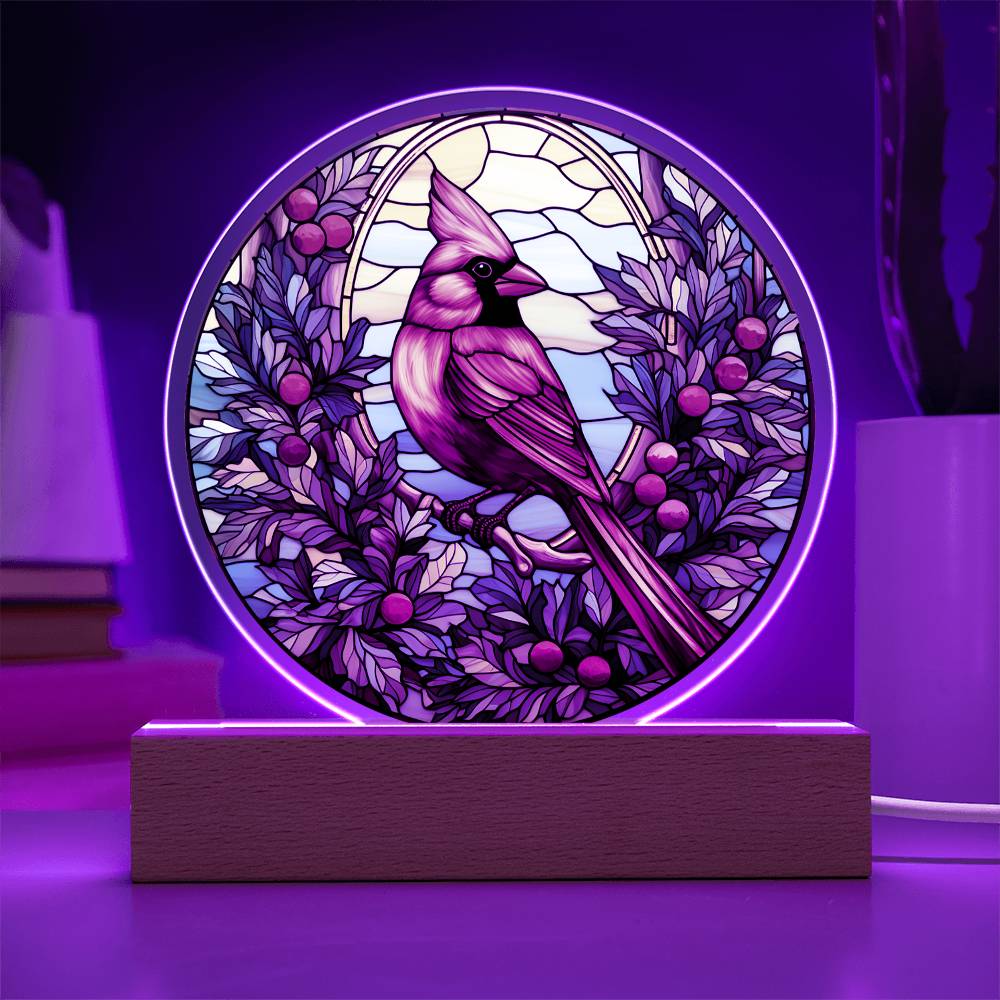 Christmas Cardinal - Acrylic Circle Plaque