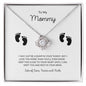 Mom to Be Baby Feet Love Knot