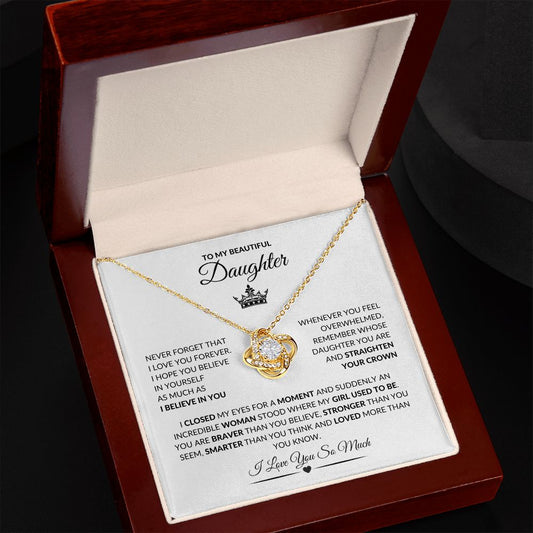 Daughter Love Knot - with Crown Love Knot