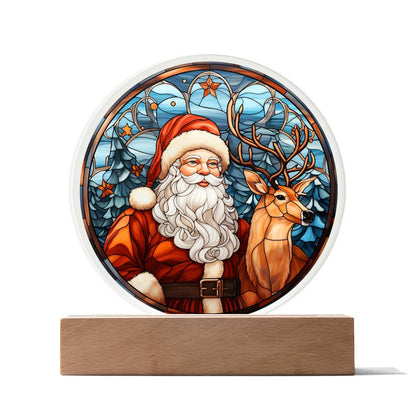 Santa and Reindeer - Acrylic Plaque