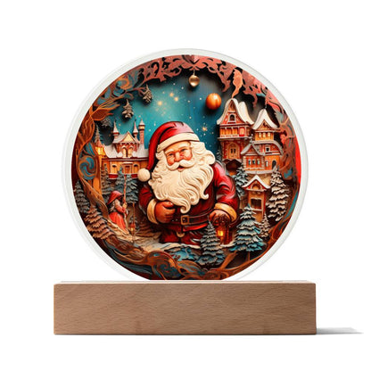 Santa in Town - Acrylic Plaque