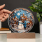 Snowman In Town - Acrylic Plaque