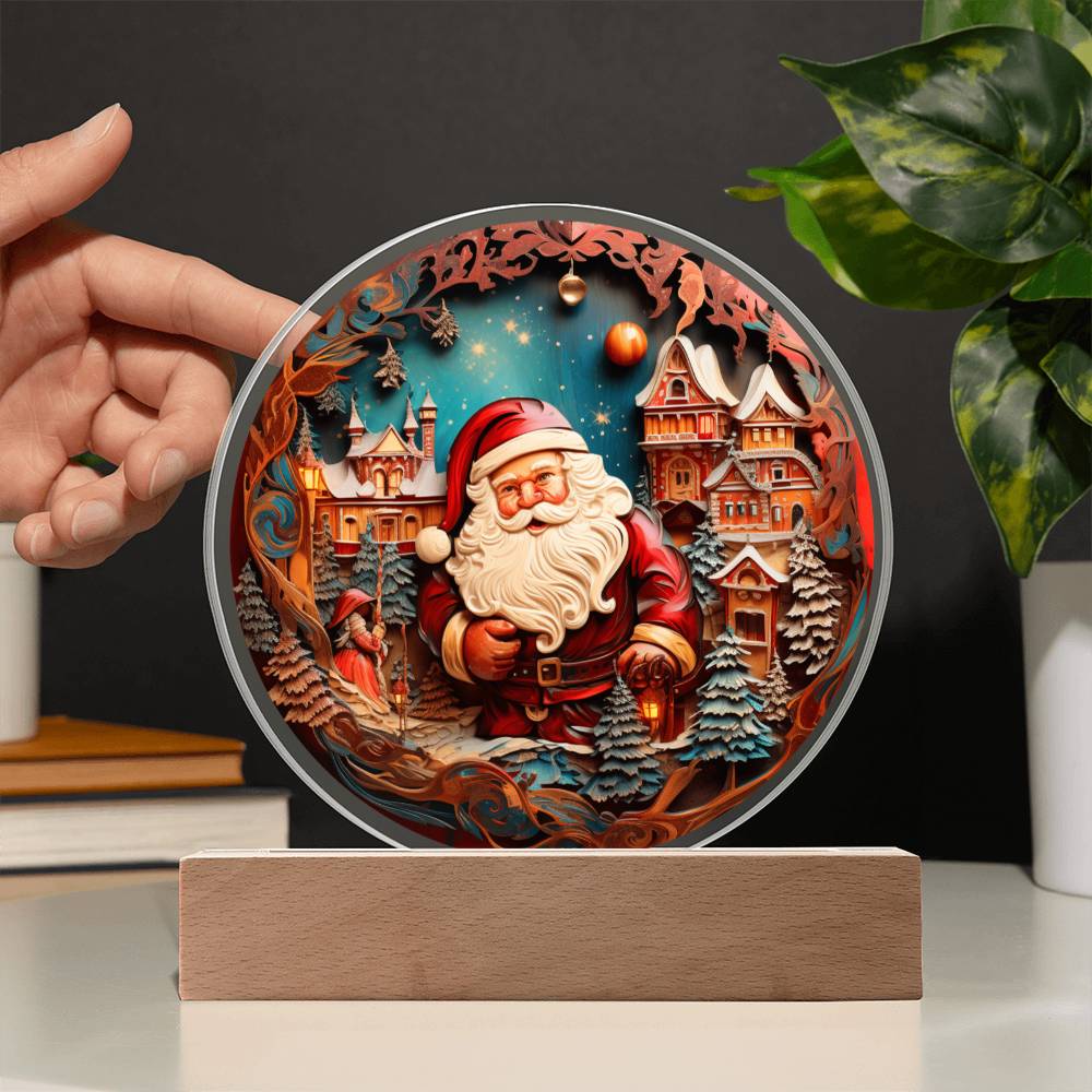 Santa in Town - Acrylic Plaque