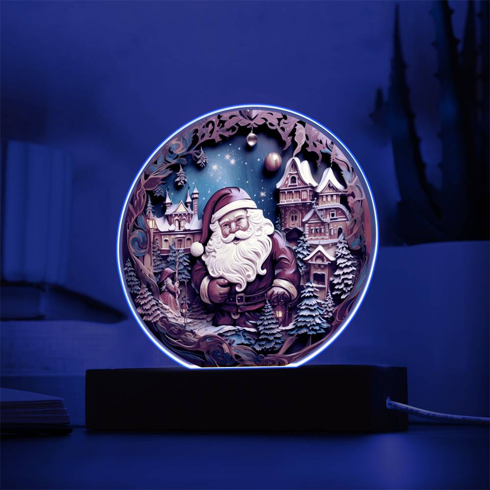 Santa in Town - Acrylic Plaque