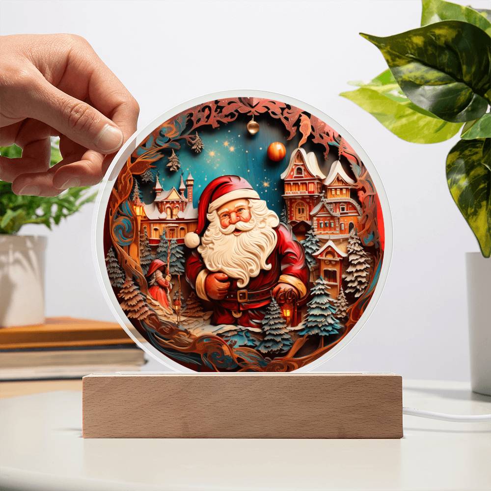 Santa in Town - Acrylic Plaque