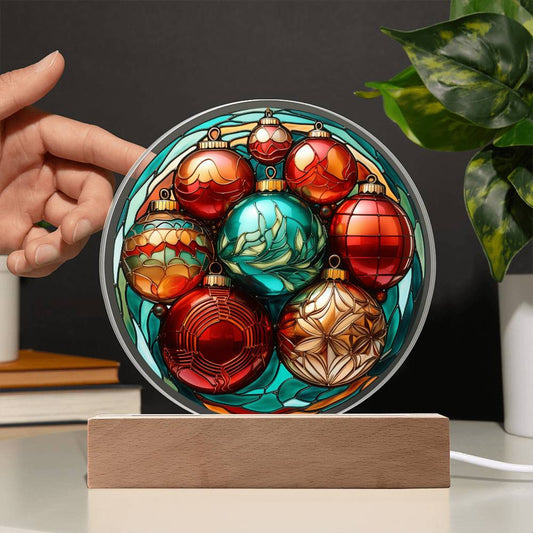 Christmas Balls - Acrylic Circle Plaque