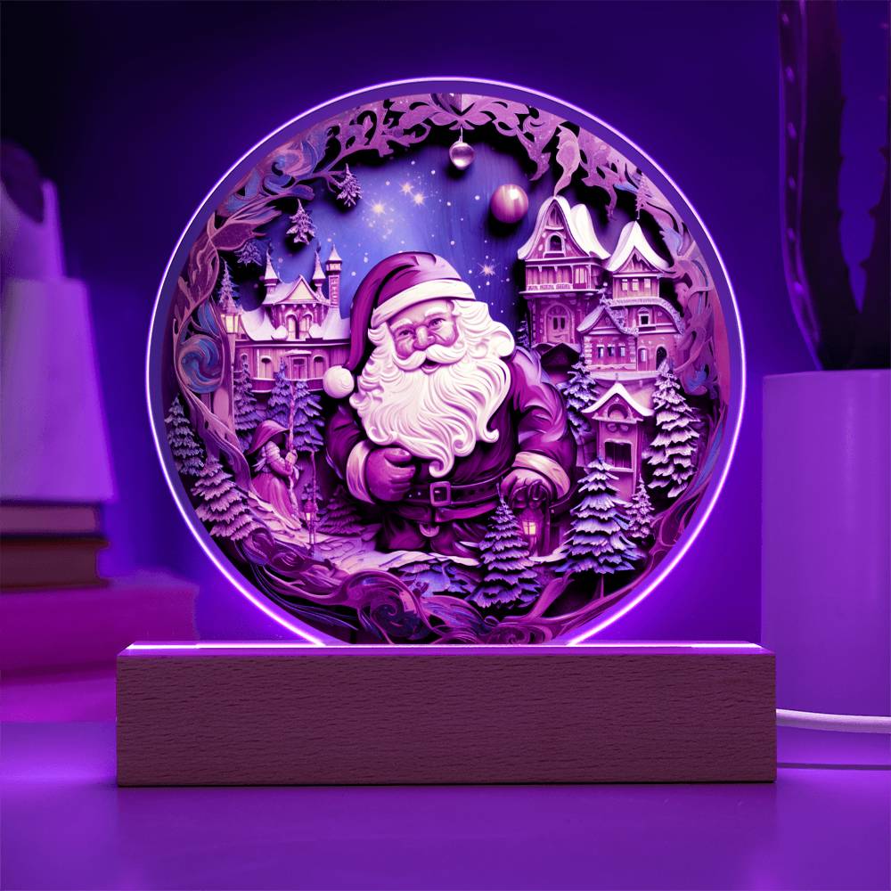 Santa in Town - Acrylic Plaque
